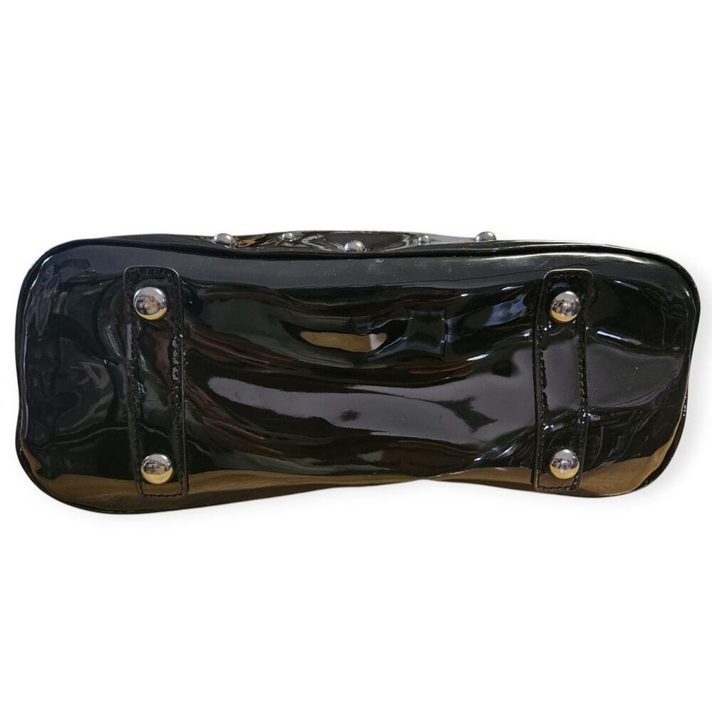 GG Rose Damask Madame Teal Blue Black Patent Leather Gothic Purse - Picture 8 of 8